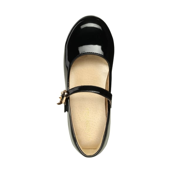 Girls Mary Jane Shoes with Low Heels - BLACK PAT - 3