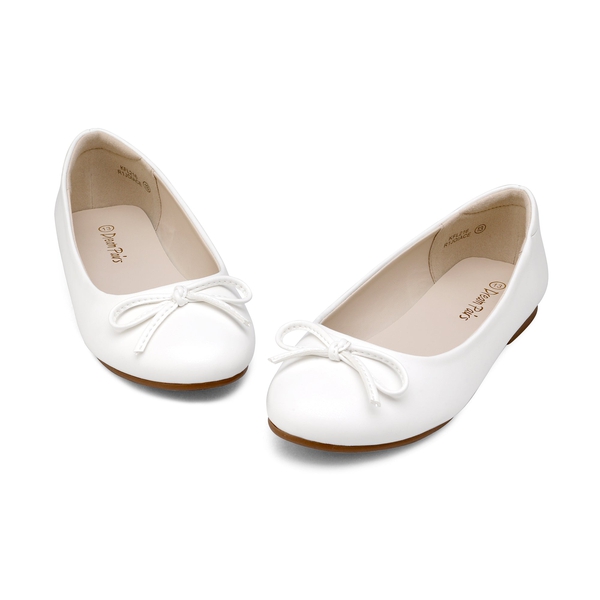 Girl's Fashion Bow Ballet Flats - IVORY - 4