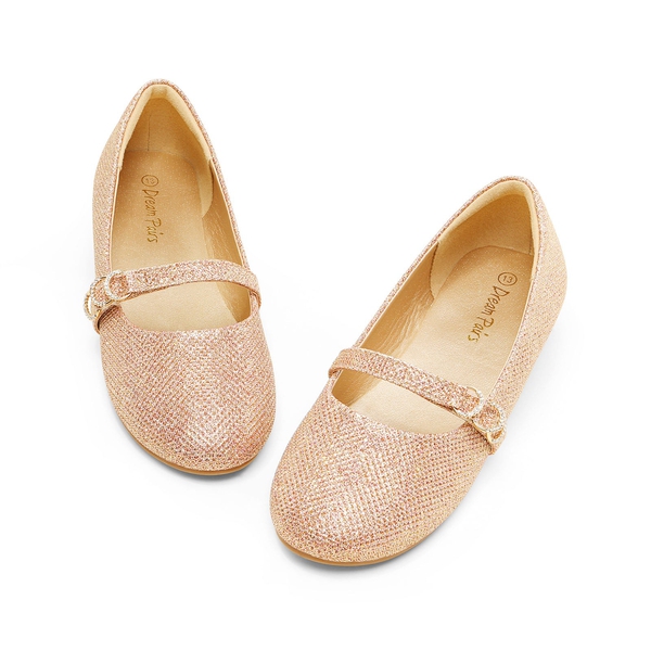 Girls Mary Jane Ballet Flats - ROSE GOLD - 4