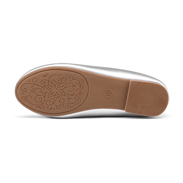 Girl's Fashion Bow Ballet Flats - SILVER - 3