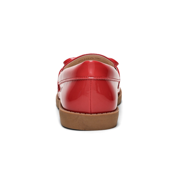 Tassel Bow Girls Dress Flats - RED PU - 2