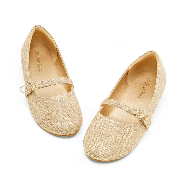 Girls Mary Jane Ballet Flats - GOLD - 4