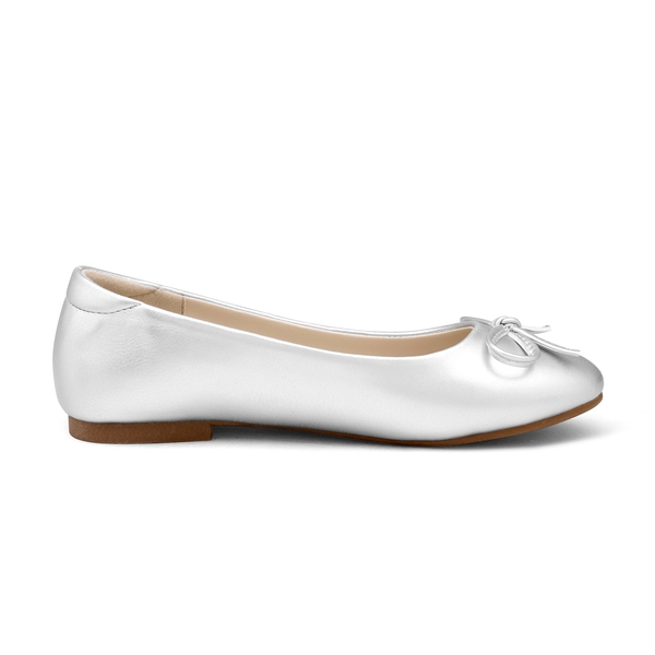 Girl's Fashion Bow Ballet Flats - SILVER - 1