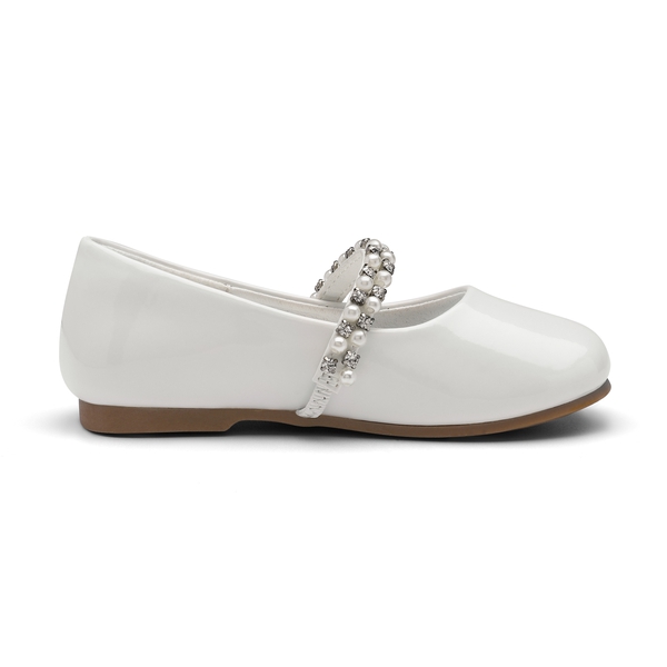 Toddler Girl's Mary Jane Ballerina Flats - WHITE PAT - 2