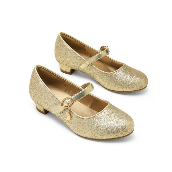 Girls Mary Jane Shoes with Low Heels - GOLD - 4
