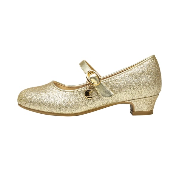 Girls Mary Jane Shoes with Low Heels - GOLD - 2