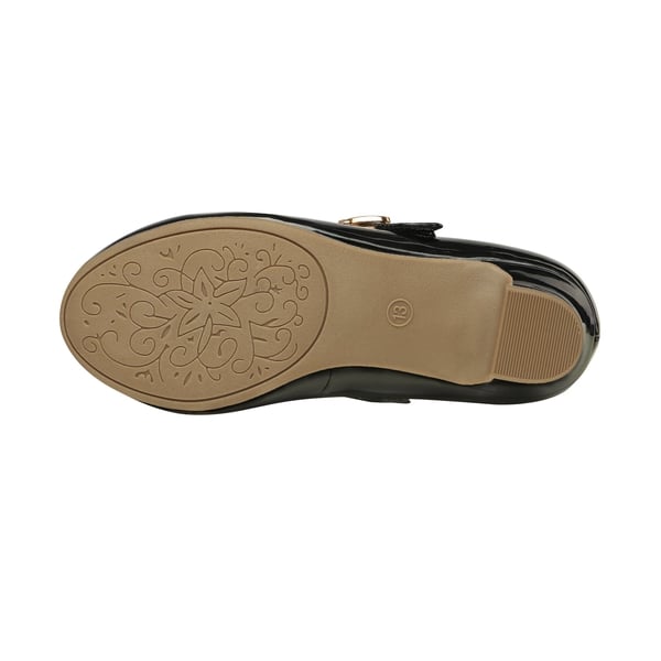 Girls Mary Jane Shoes with Low Heels - BLACK PAT - 5