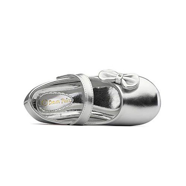 Toddler Girl's Ballerina Bow Flats - SILVER PU - 1
