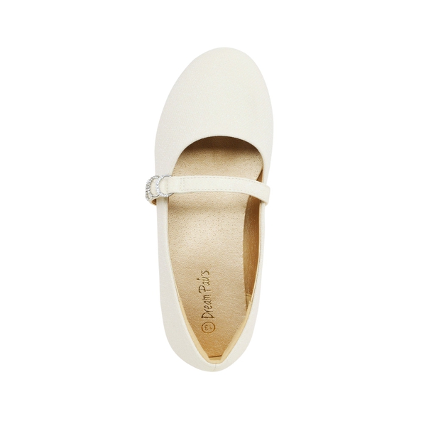 Girls Mary Jane Ballet Flats - WHITE - 3