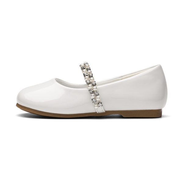 Toddler Girl's Mary Jane Ballerina Flats - WHITE PAT - 1