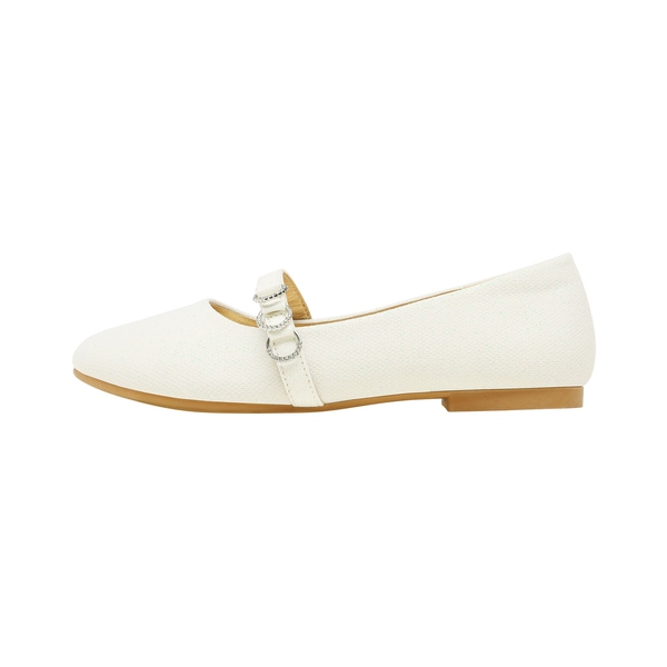 Girls Mary Jane Ballet Flats - WHITE - 1