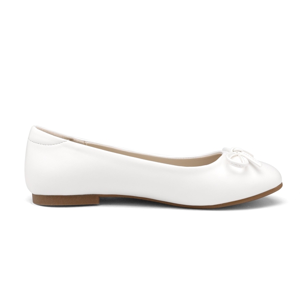 Girl's Fashion Bow Ballet Flats - IVORY - 1