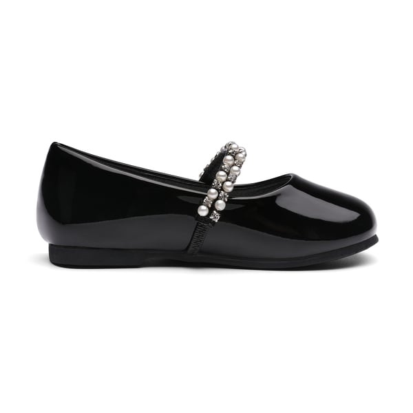 Toddler Girl's Mary Jane Ballerina Flats - BLACK PAT - 2