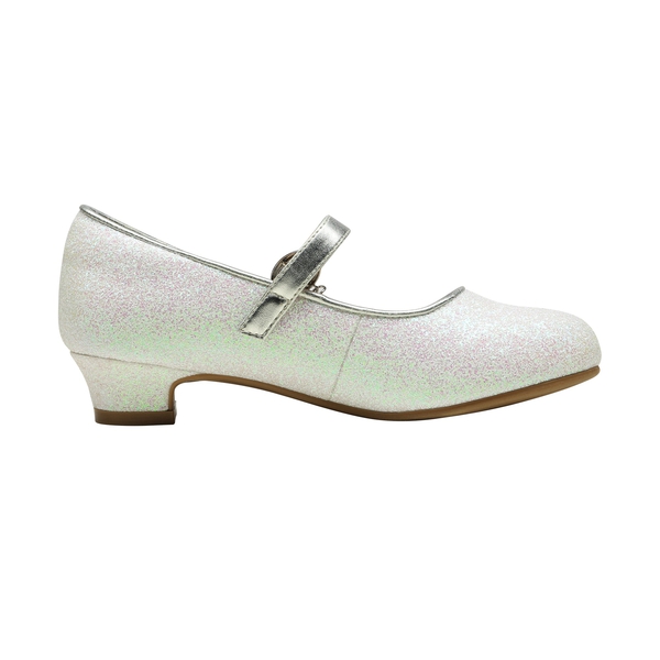 Girls Mary Jane Shoes with Low Heels - WHITE - 2