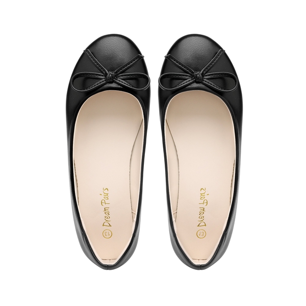 Girl's Fashion Bow Ballet Flats - BLACK - 5
