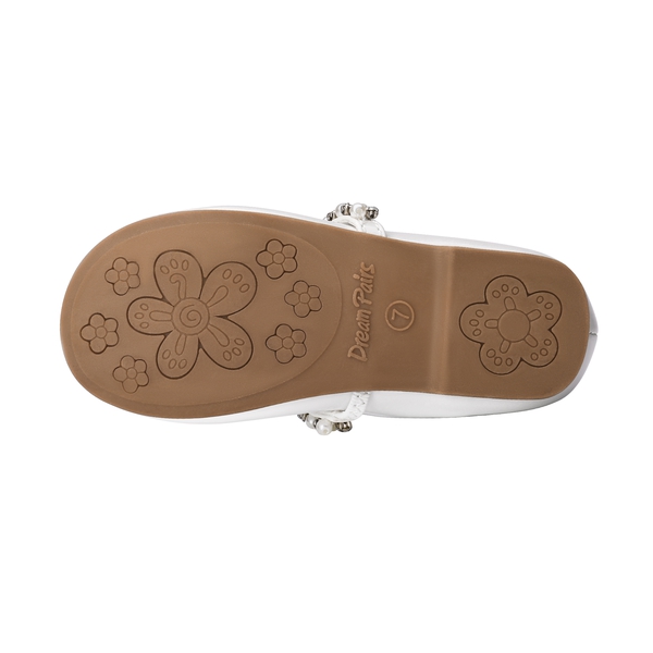 Toddler Girl's Mary Jane Ballerina Flats - WHITE PAT - 5