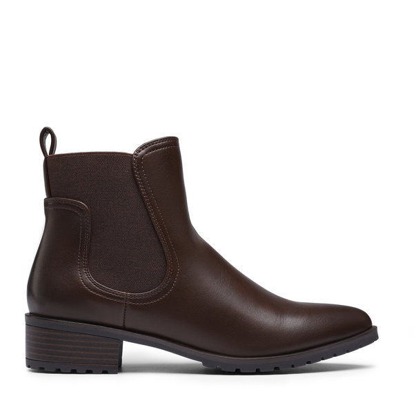 Pointed Toe Chelsea Platform Boots - BROWN - 1