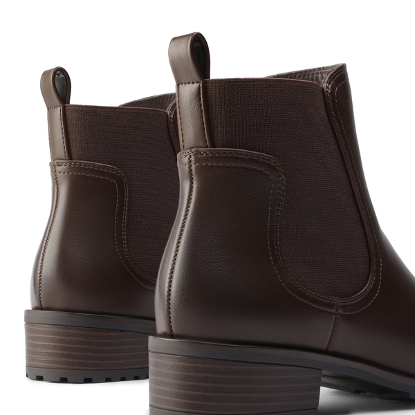 Pointed Toe Chelsea Platform Boots - BROWN - 2