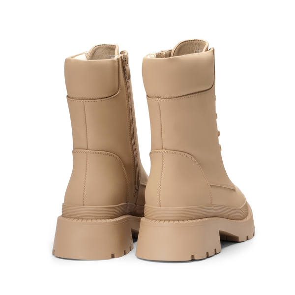 Lug Sole Platform Combat Boots - NUDE - 3