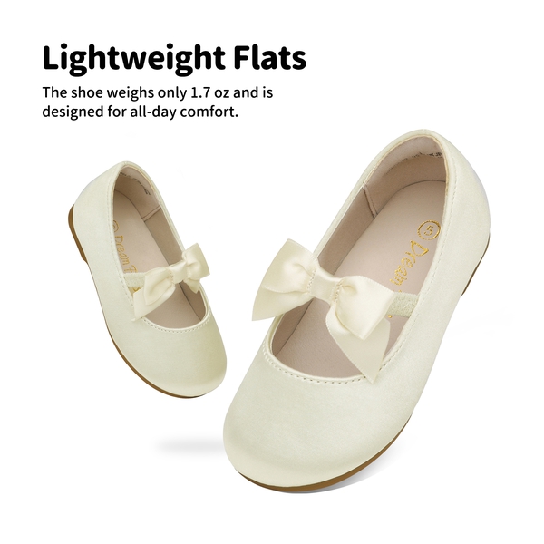 Girls Bow Ballerina Flats - IVORY - 4