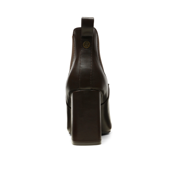 Square Toe Chelsea Ankle Boots - BROWN PU - 2