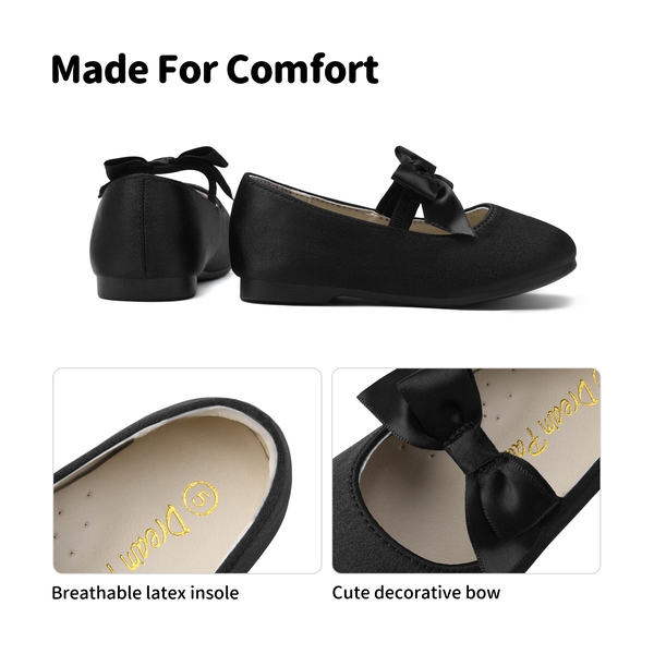 Girls Bow Ballerina Flats - BLACK - 3