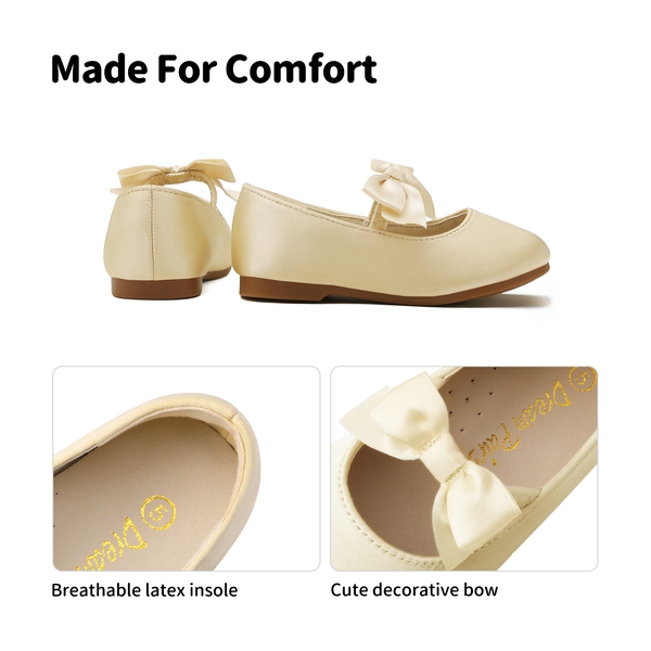 Girls Bow Ballerina Flats - GOLD - 3