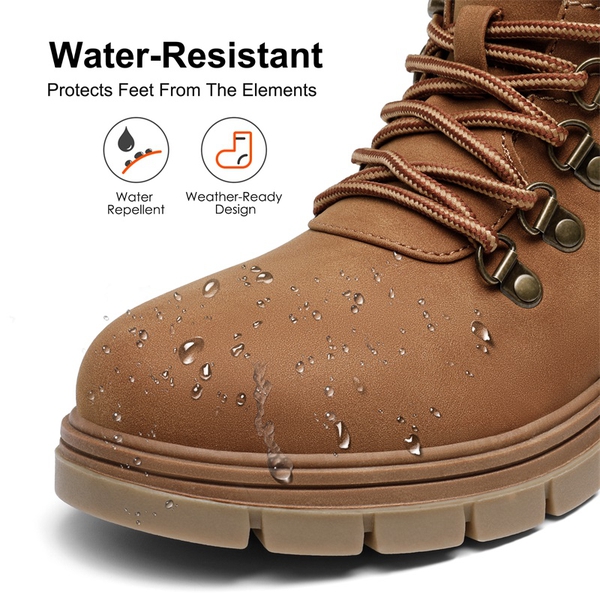 Water Resistance Faux Fur Hiking Boots - CAMEL - 4