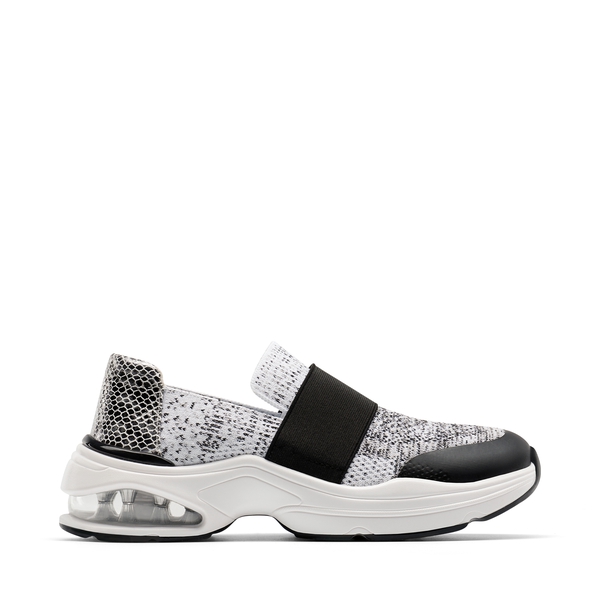 Slip-on Knitted Air Cushion Sneakers - BLACK-WHITE - 1