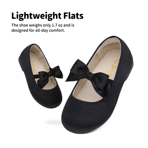 Girls Bow Ballerina Flats - BLACK - 4