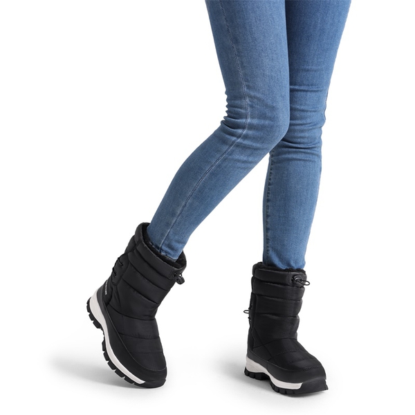 Faux Fur Waterproof Snow Boots - BLACK - 1