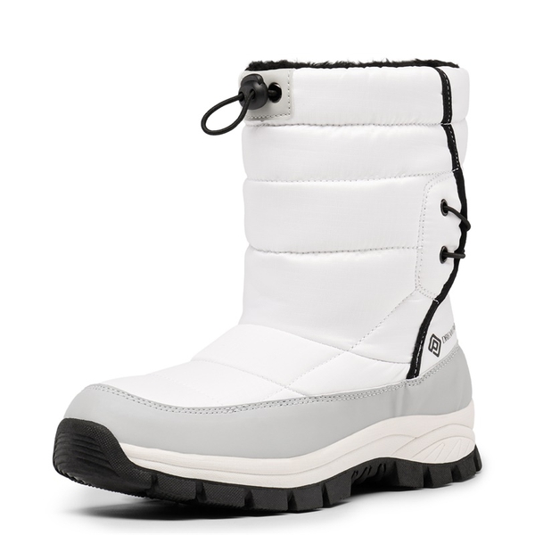 Faux Fur Waterproof Snow Boots - WHITE -  0