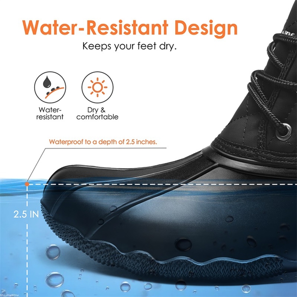 Waterproof Ankle Snow Boots - BLACK - 5