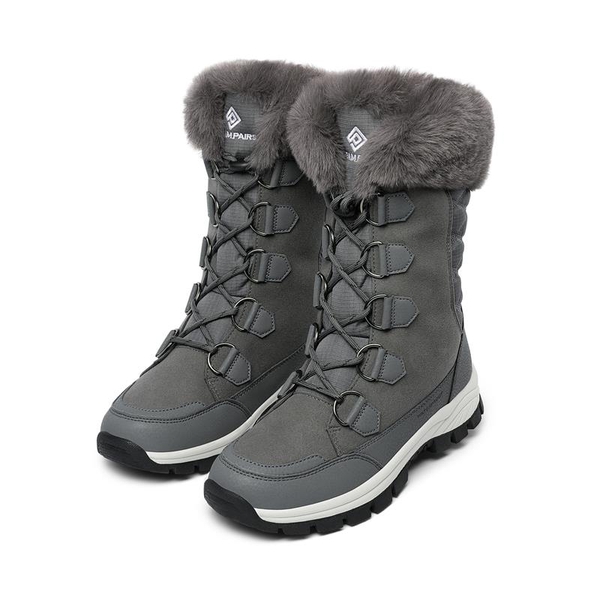 Non-Slip Mid Calf Faux Fur Snow Boots - DARK GREY - 2