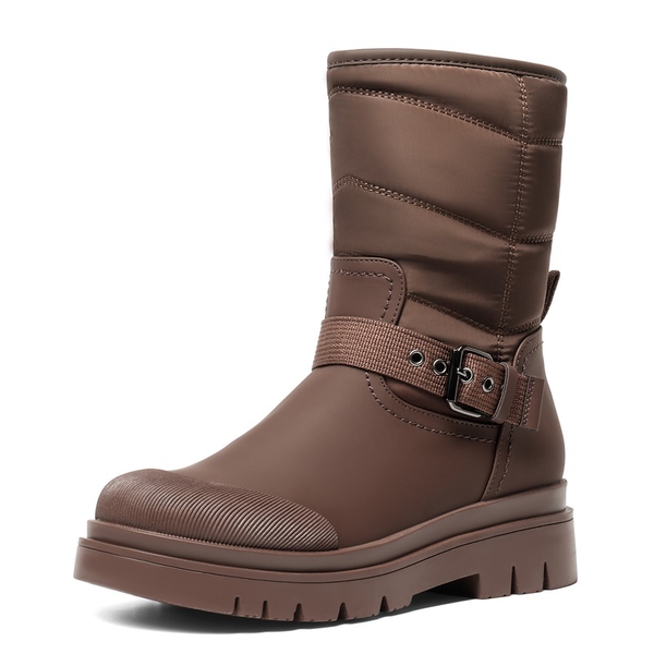 Non-Slip Mid-Calf Waterproof Snow Boots - BROWN -  0