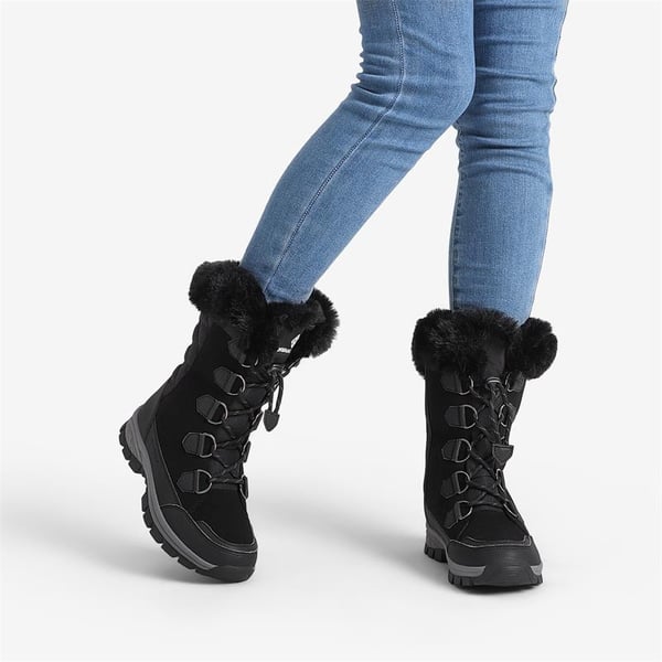 Non-Slip Mid Calf Faux Fur Snow Boots - BLACK - 1
