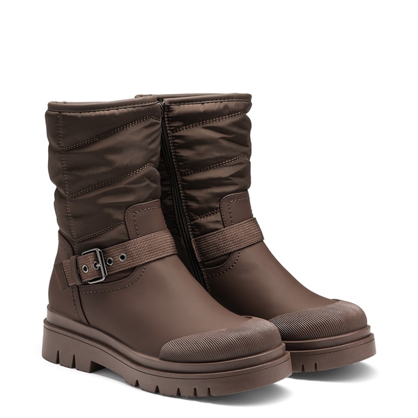 Non-Slip Mid-Calf Waterproof Snow Boots - BROWN - 2