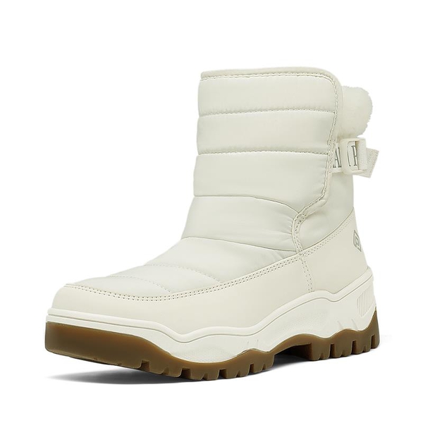 Waterproof Faux Fur Ankle Snow Boots - WHITE -  0