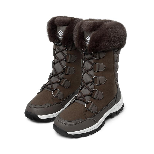 Non-Slip Mid Calf Faux Fur Snow Boots - BROWN - 2