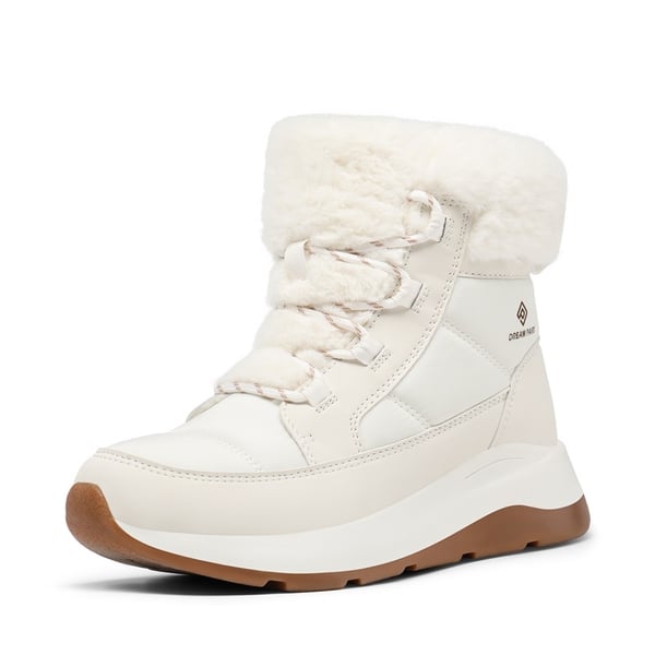 Faux Fur Winter Ankle Boots - OFF WHITE -  0