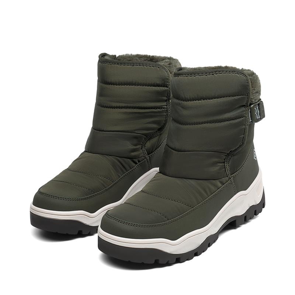 Waterproof Faux Fur Ankle Snow Boots - DARK GREEN - 2