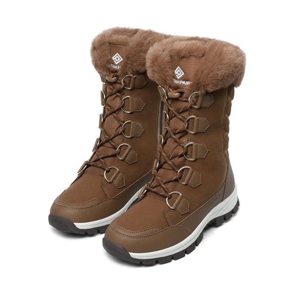 Non-Slip Mid Calf Faux Fur Snow Boots - TAN - 2