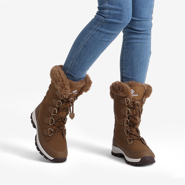 Non-Slip Mid Calf Faux Fur Snow Boots - TAN - 1