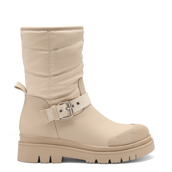 Non-Slip Mid-Calf Waterproof Snow Boots - NUDE - 1