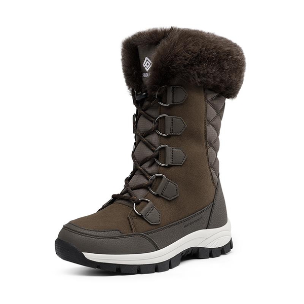 Non-Slip Mid Calf Faux Fur Snow Boots - BROWN -  0