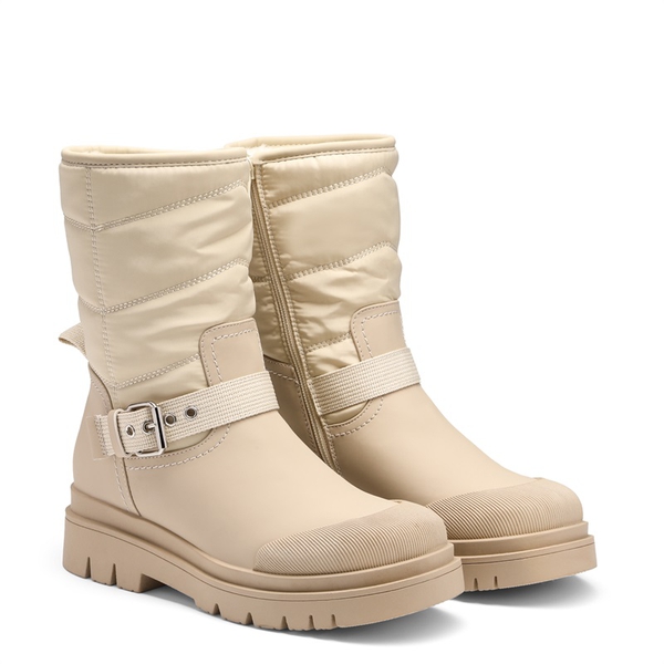 Non-Slip Mid-Calf Waterproof Snow Boots - NUDE - 2
