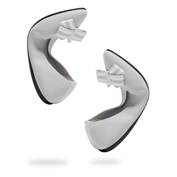 Bowknot Pointed Toe Knit Flats - GREY - 4