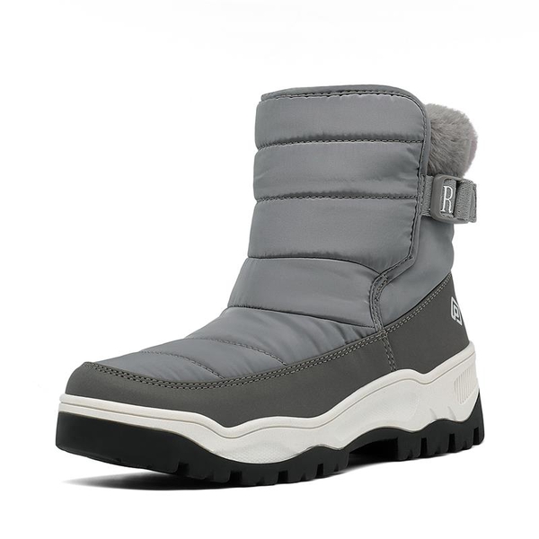 Waterproof Faux Fur Ankle Snow Boots - GREY -  0