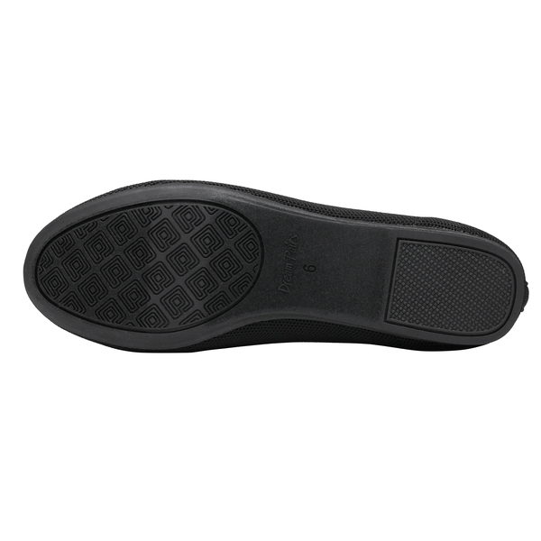 Round Toe Knit Flats - BLACK - 4
