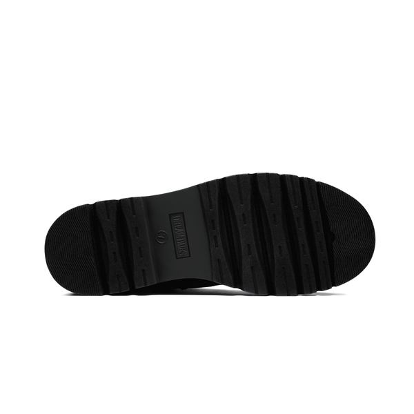 Platform Lace Up Lug Sole Combat Boots - BLACK PU - 5